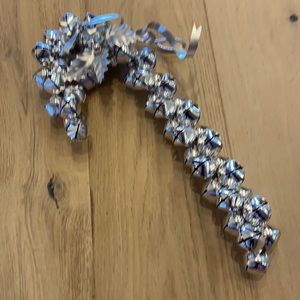 Silver Jingle Bell Candy Cane Christmas Decor